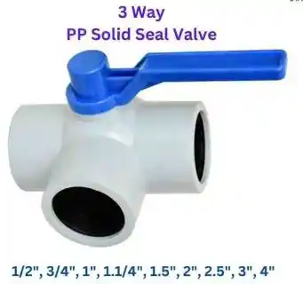 3 Way PP Solid Seal Gray Valve